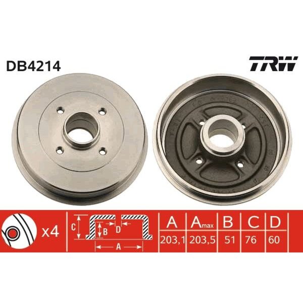 TRW DB4214 Bremstrommel