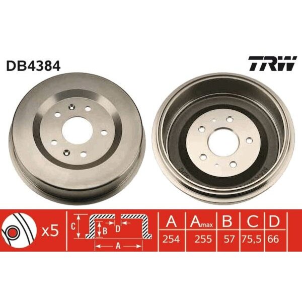 TRW DB4384 Bremstrommel