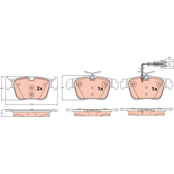 TRW GDB2593 Bremsbelagsatz, Scheibenbremse