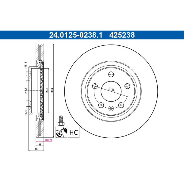 ATE 24.0125-0238.1 Bremsscheibe