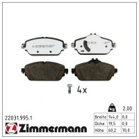 ZIMMERMANN 22031.995.1 Bremsbelagsatz, Scheibenbremse