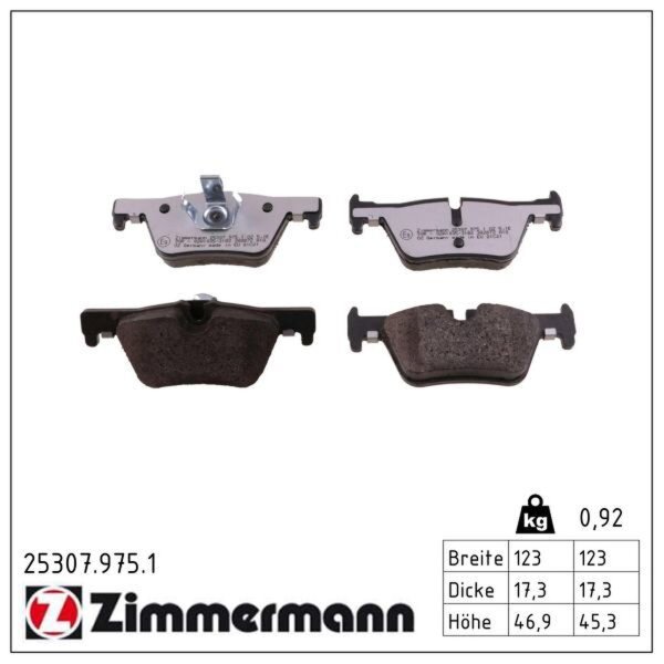 ZIMMERMANN 25307.975.1 Bremsbelagsatz, Scheibenbremse