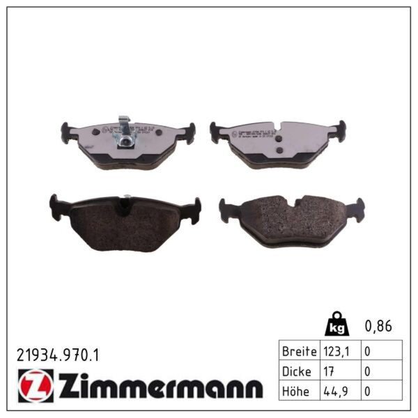 ZIMMERMANN 21934.970.1 Bremsbelagsatz, Scheibenbremse