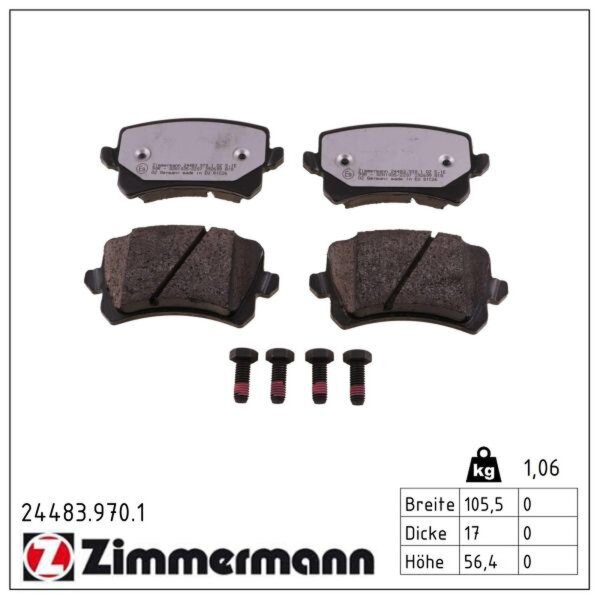 ZIMMERMANN 24483.970.1 Bremsbelagsatz, Scheibenbremse