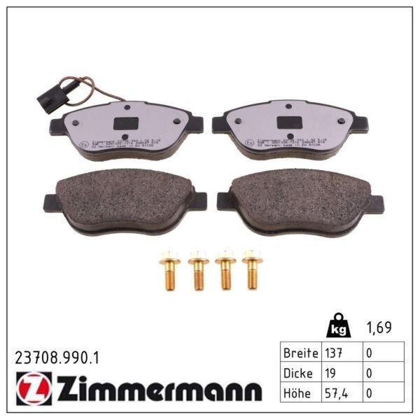 ZIMMERMANN 23708.990.1 Bremsbelagsatz, Scheibenbremse