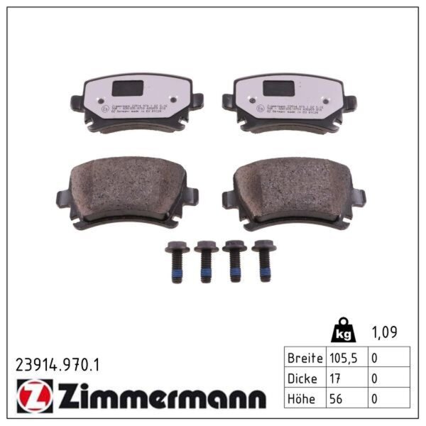 ZIMMERMANN 23914.970.1 Bremsbelagsatz, Scheibenbremse