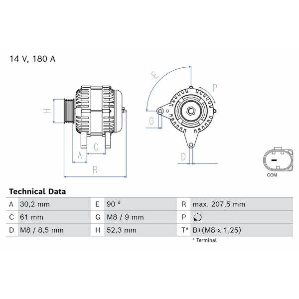 BOSCH 0 986 086 310 Generator