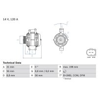 BOSCH 0 986 045 380 Generator