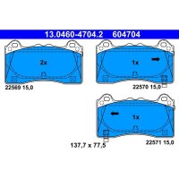ATE 13.0460-4704.2 Bremsbelagsatz, Scheibenbremse