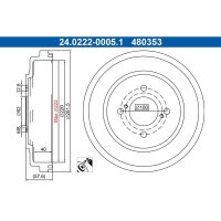 ATE 24.0222-0005.1 Bremstrommel