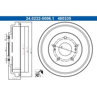 ATE 24.0222-0006.1 Bremstrommel