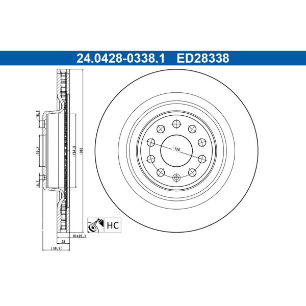 ATE 24.0428-0338.1 Bremsscheibe