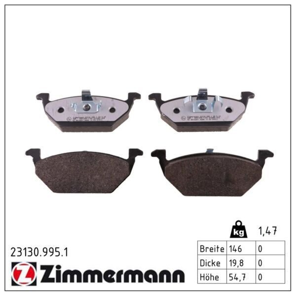 ZIMMERMANN 23130.995.1 Bremsbelagsatz, Scheibenbremse
