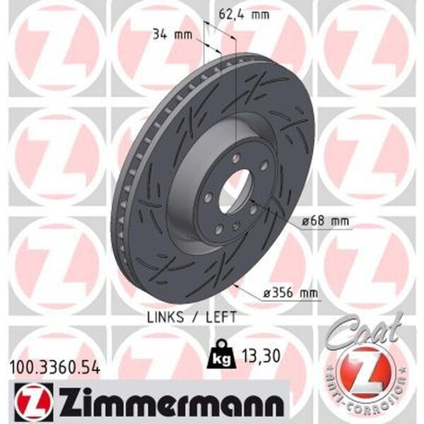 ZIMMERMANN 100.3360.54 Bremsscheibe