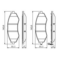BOSCH 0 986 494 343 Bremsbelagsatz, Scheibenbremse
