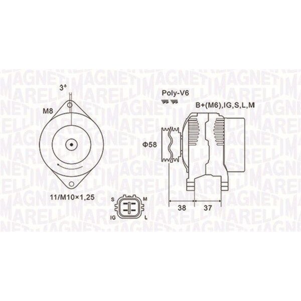MAGNETI MARELLI 063731889010 Generator