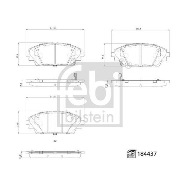 FEBI BILSTEIN 184437 Bremsbelagsatz, Scheibenbremse